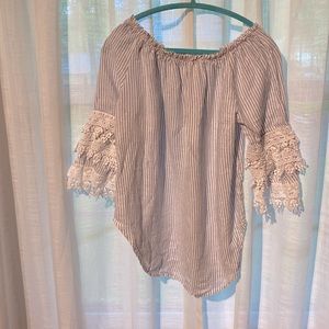 Blue and white Striped blouse